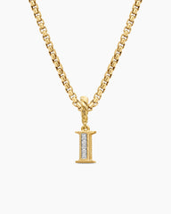 Pavé Initial Pendant in 18K Yellow Gold with Diamond I