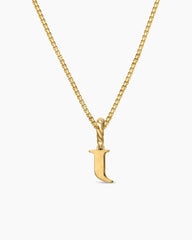 Pavé Initial Pendant in 18K Yellow Gold with Diamond J
