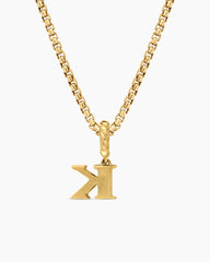Pavé Initial Pendant in 18K Yellow Gold with Diamond K