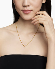 Pavé Initial Pendant in 18K Yellow Gold with Diamond N