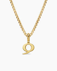 Pavé Initial Pendant in 18K Yellow Gold with Diamond Q