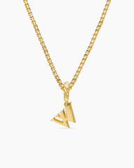Pavé Initial Pendant in 18K Yellow Gold with Diamond W