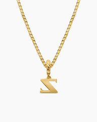 Pavé Initial Pendant in 18K Yellow Gold with Diamond Z