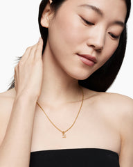 Pavé Initial Pendant in 18K Yellow Gold with Diamond Z