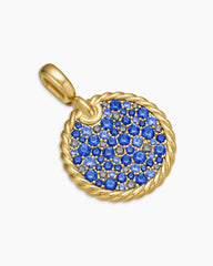 DY Elements® Color Pendant in 18K Yellow Gold with Pavé Blue Sapphires and Diamonds, 21.2mm