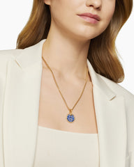 DY Elements® Color Pendant in 18K Yellow Gold with Pavé Blue Sapphires and Diamonds, 21.2mm