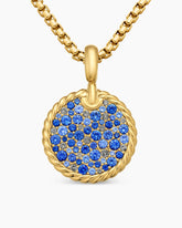 DY Elements® Color Pendant in 18K Yellow Gold with Pavé Blue Sapphires and Diamonds, 21.2mm