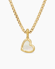 DY Elements® Heart Pendant in 18K Yellow Gold with Mother of Pearl and Diamonds, 11mm