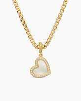 DY Elements® Heart Pendant in 18K Yellow Gold with Mother of Pearl and Diamonds, 11mm
