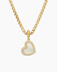 DY Elements® Heart Pendant in 18K Yellow Gold with Mother of Pearl and Diamonds, 11mm