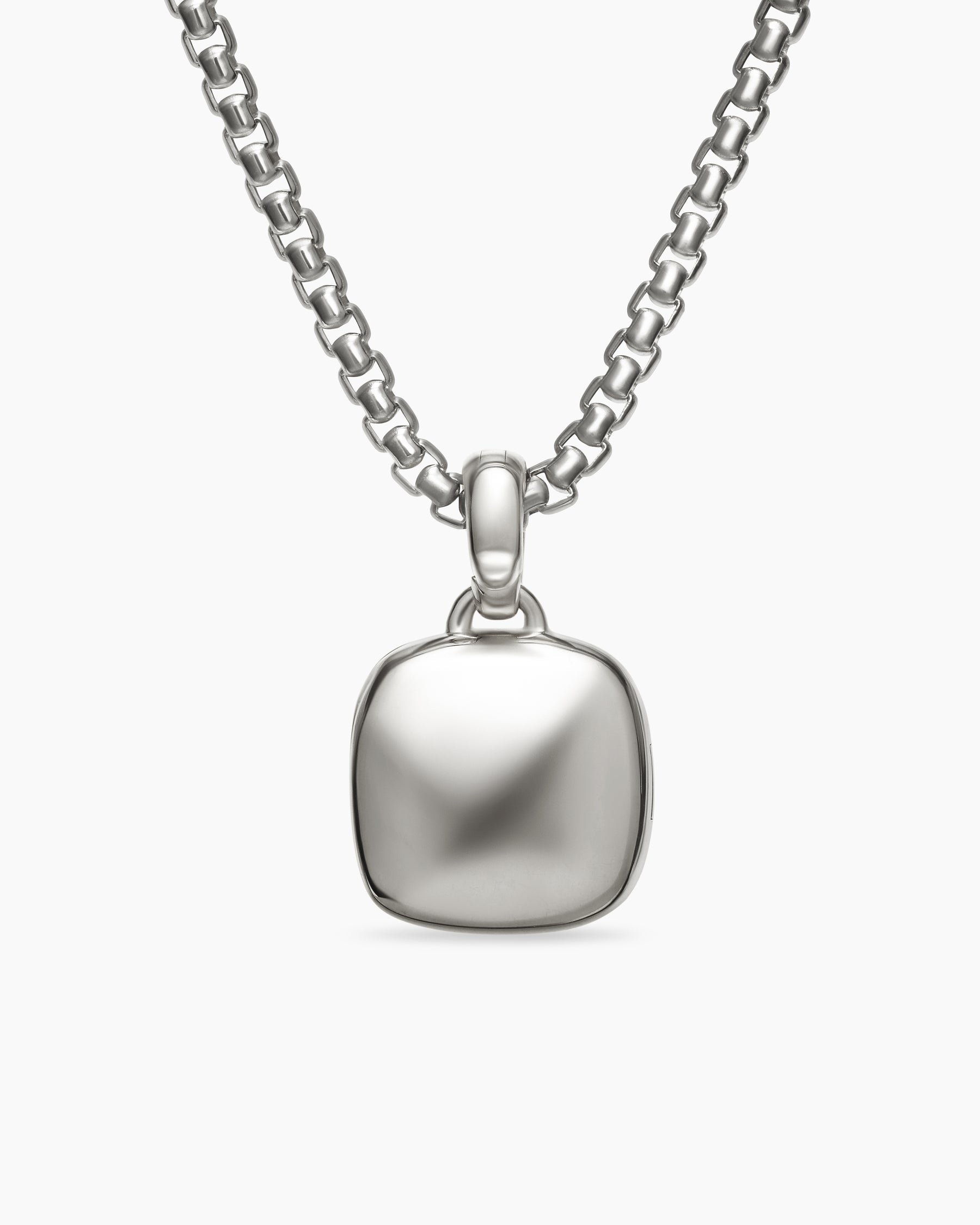 Sculpted Cable Square Locket in Sterling Silver, 14.5mm
