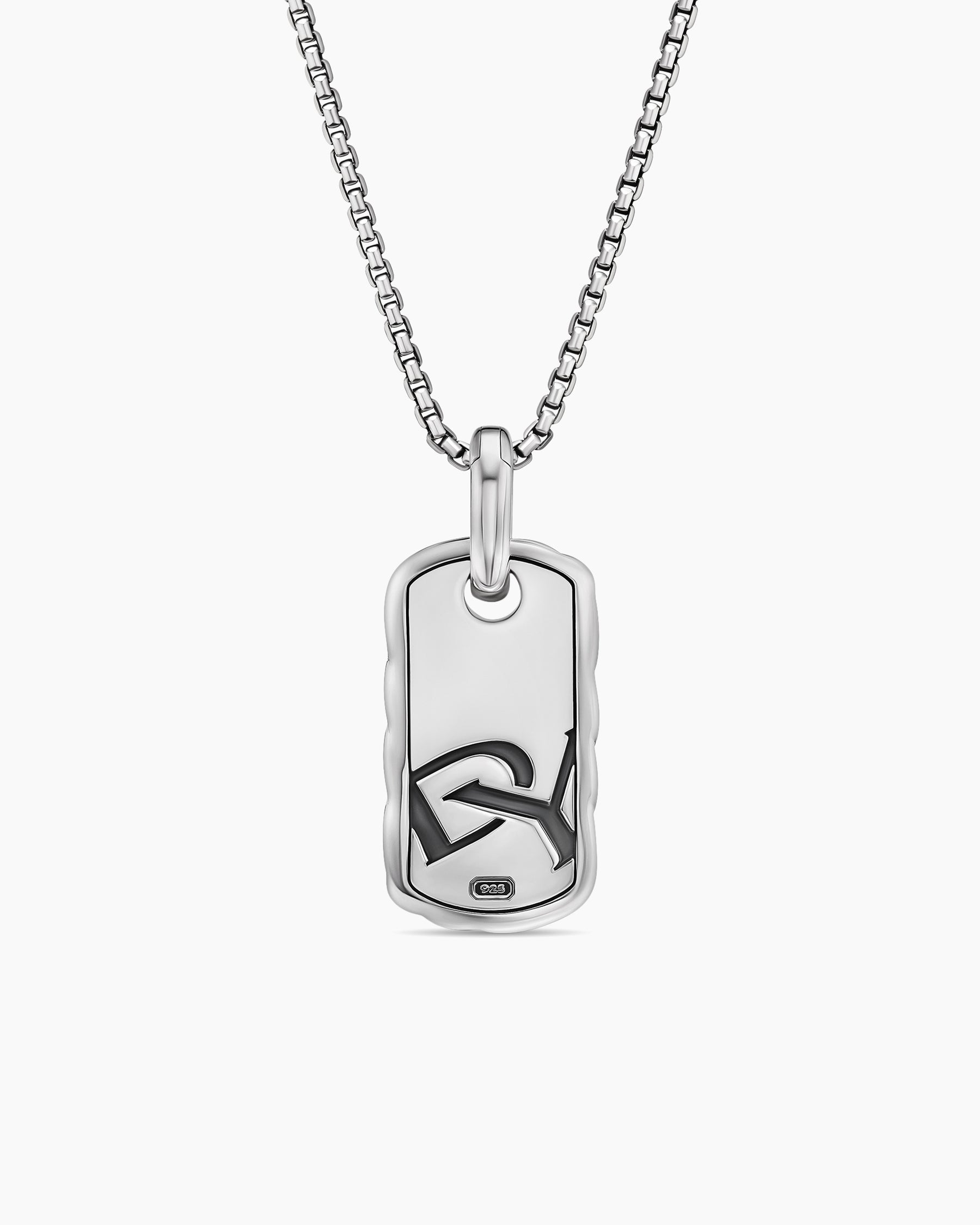 Petite Sculpted Cable Tag in Sterling Silver, 10mm