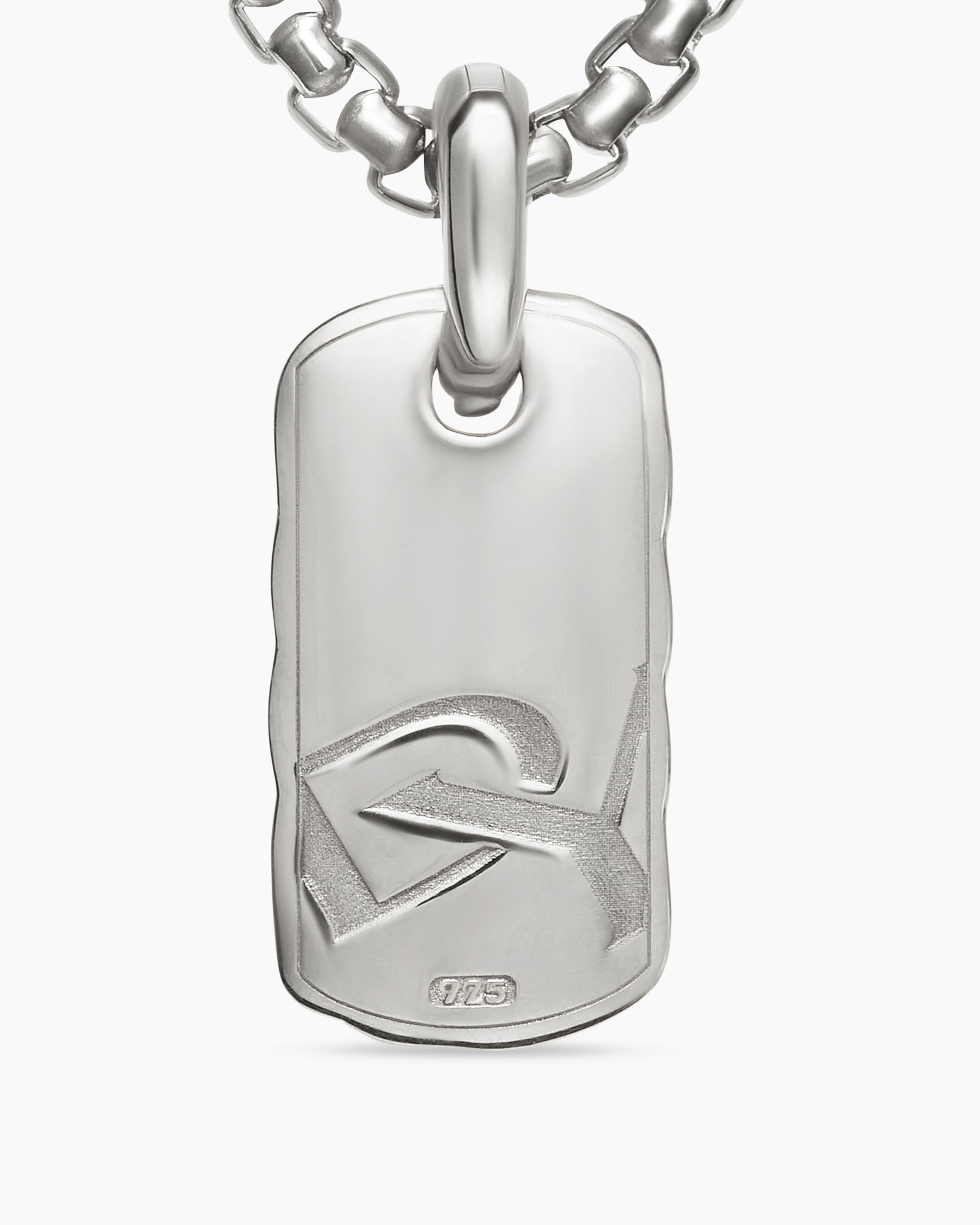 Petite Sculpted Cable Tag in Sterling Silver, 10mm