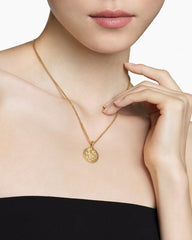 Dragon Amulet in 18K Yellow Gold with Diamonds, 19mm