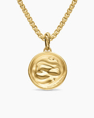 Snake Amulet in 18K Yellow Gold with Diamonds, 18.8mm