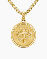 Peace and Passion Duality Pendant in 18K Yellow Gold with Red Enamel and Diamonds, 22.3mm