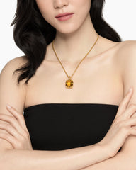 Marbella Pendant in 18K Yellow Gold with Citrine, 22mm