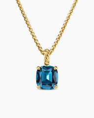 Marbella Pendant in 18K Yellow Gold with Hampton Blue Topaz, 12mm