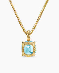 Marbella Pendant in 18K Yellow Gold with Sky Blue Topaz, 12mm