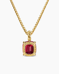 Marbella Pendant in 18K Yellow Gold with Rhodolite Garnet, 12mm