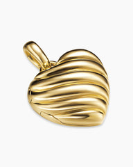 Sculpted Cable Heart Locket in 18K Yellow Gold, 23mm