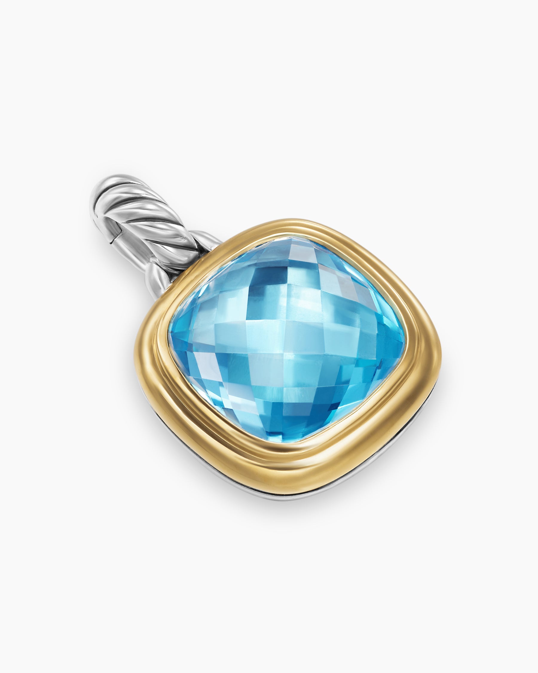 Albion® Pendant in Sterling Silver with 18K Yellow Gold and Blue Topaz, 11mm