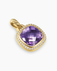 Albion® Pendant in 18K Yellow Gold with Amethyst and Diamonds, 11mm