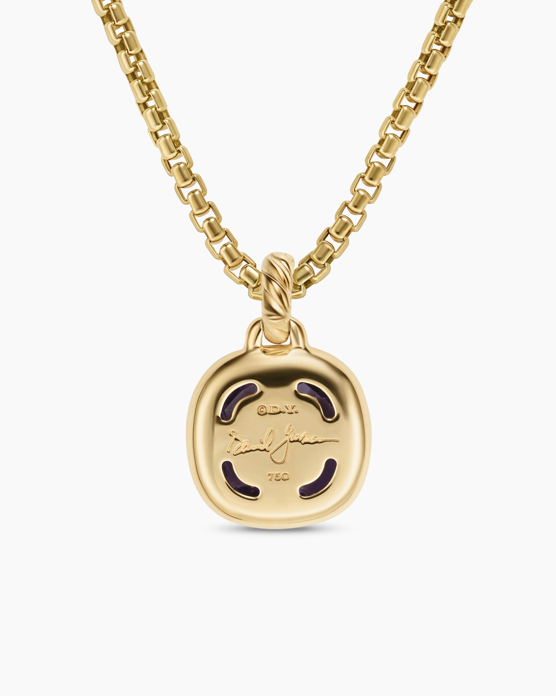 Albion® Pendant in 18K Yellow Gold with Amethyst and Diamonds, 11mm