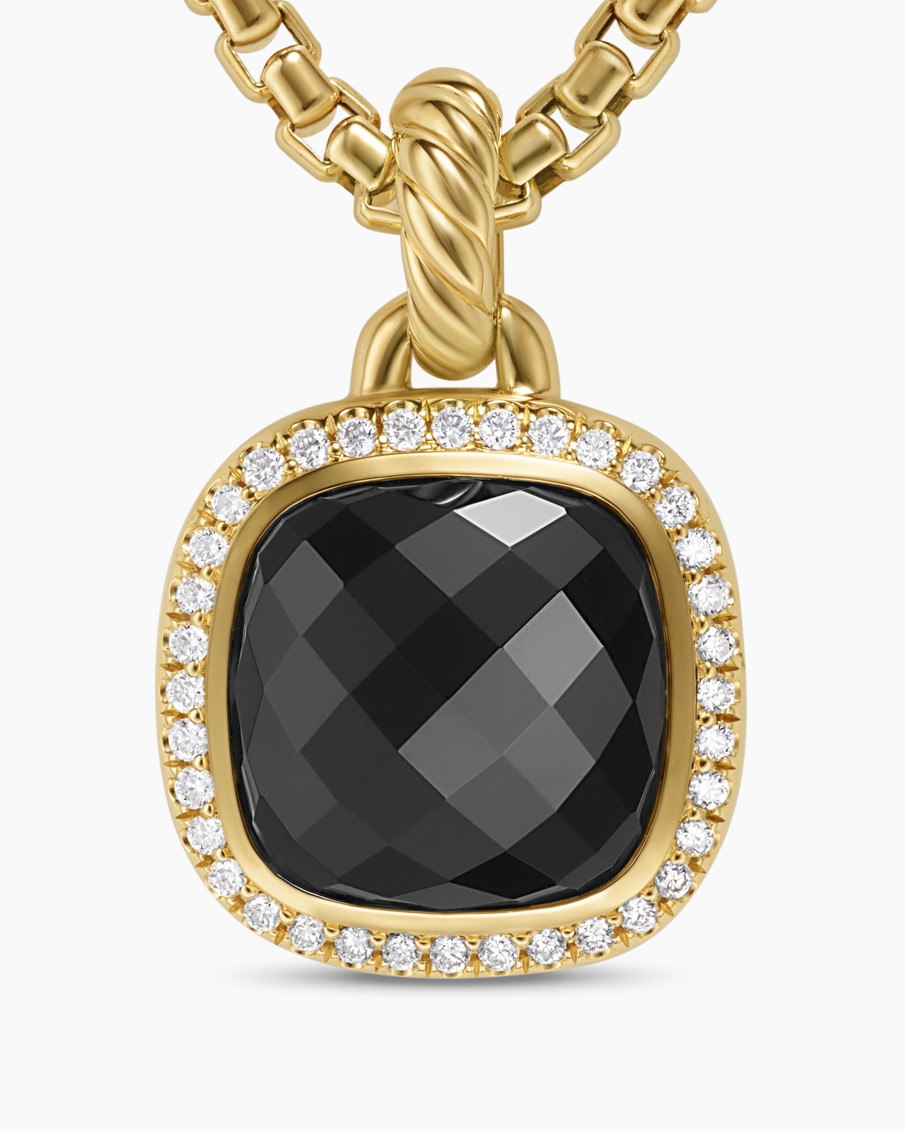 Albion® Pendant in 18K Yellow Gold with Black Onyx and Diamonds, 11mm