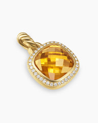 Albion® Pendant in 18K Yellow Gold with Citrine and Diamonds, 11mm