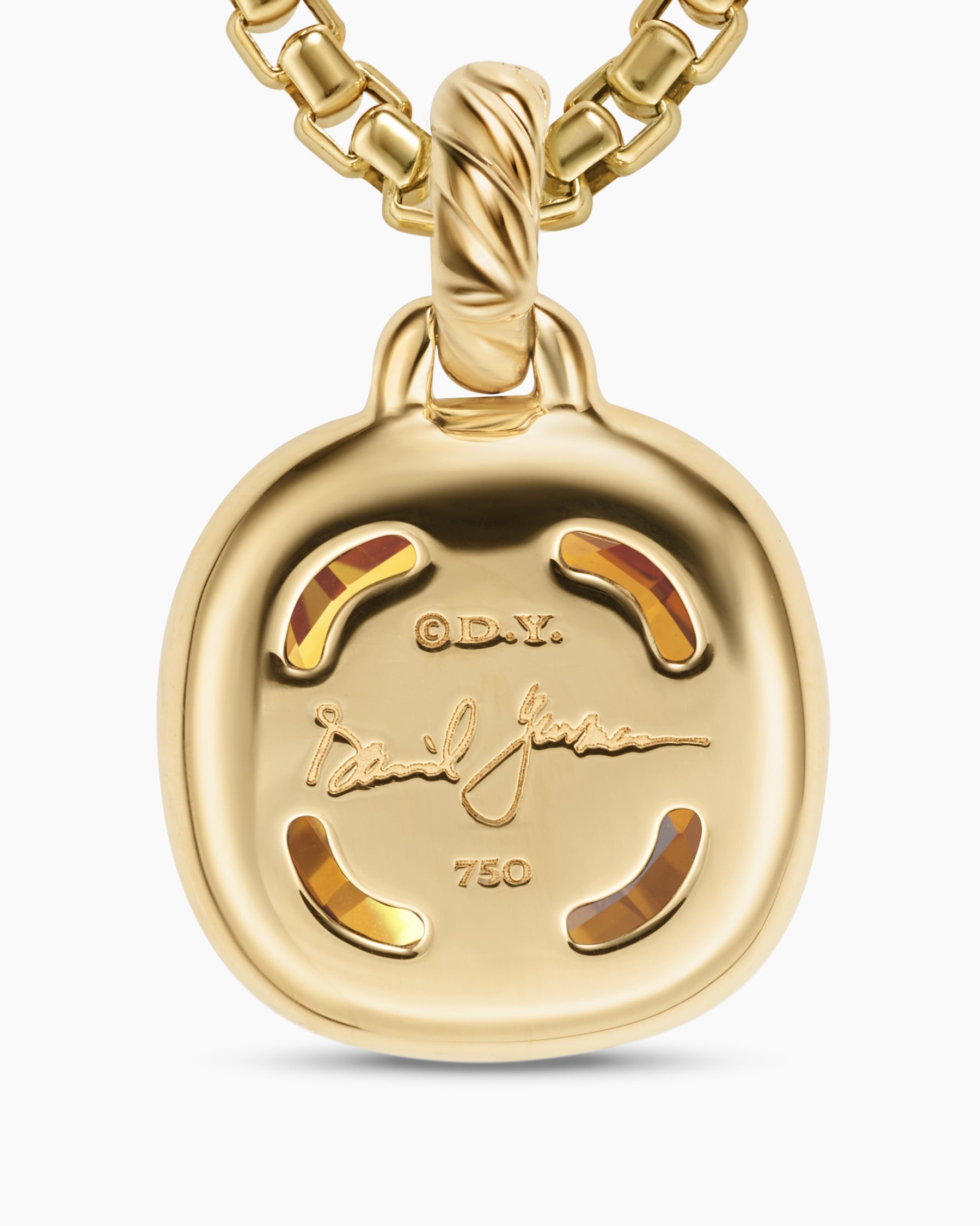 Albion® Pendant in 18K Yellow Gold with Citrine and Diamonds, 11mm