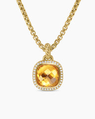 Albion® Pendant in 18K Yellow Gold with Citrine and Diamonds, 11mm