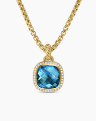 Albion® Pendant in 18K Yellow Gold with Hampton Blue Topaz and Diamonds, 11mm