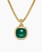 Albion® Pendant in 18K Yellow Gold with Malachite and Diamonds, 11mm