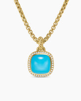 Albion® Pendant in 18K Yellow Gold with Turquoise and Diamonds, 11mm