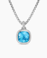 Albion® Pendant in Sterling Silver with Blue Topaz and Diamonds, 11mm