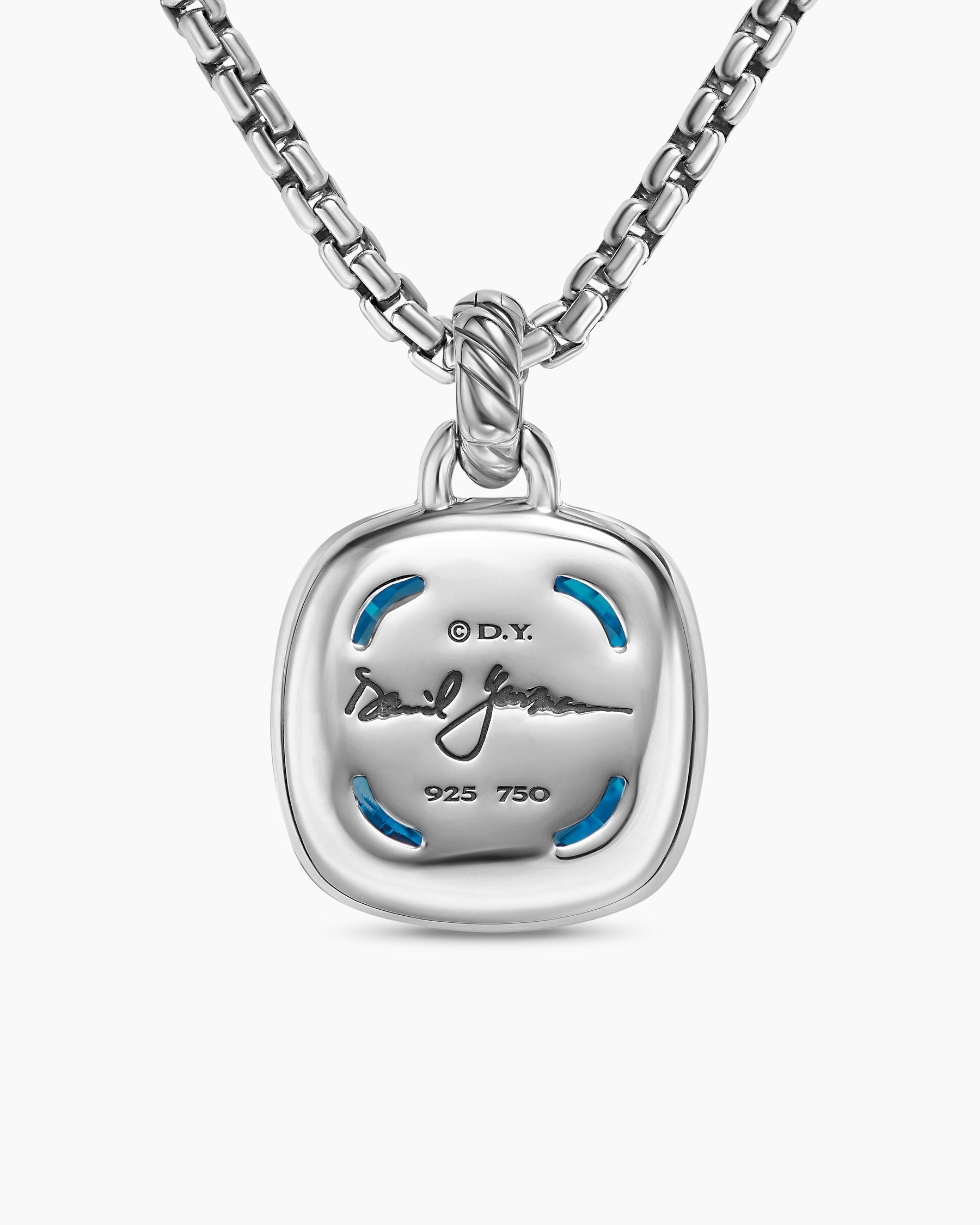 Albion® Pendant in Sterling Silver with 18K Yellow Gold and Blue Topaz, 15mm
