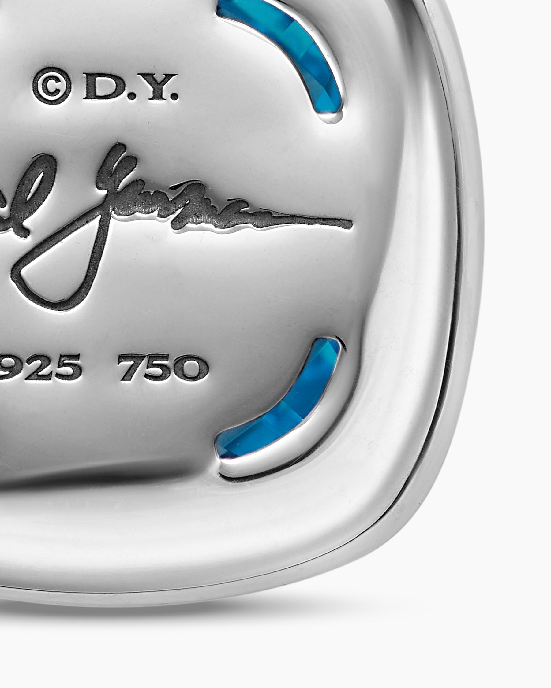 Albion® Pendant in Sterling Silver with 18K Yellow Gold and Blue Topaz, 15mm