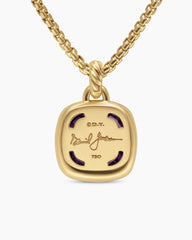 Albion® Pendant in 18K Yellow Gold with Amethyst and Diamonds, 15mm