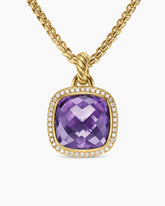 Albion® Pendant in 18K Yellow Gold with Amethyst and Diamonds, 15mm