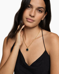 Albion® Pendant in 18K Yellow Gold with Black Onyx and Diamonds, 15mm