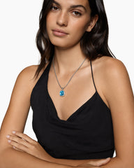 Albion® Pendant in Sterling Silver with Blue Topaz and Diamonds, 15mm