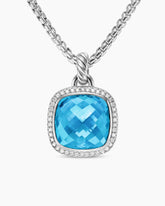 Albion® Pendant in Sterling Silver with Blue Topaz and Diamonds, 15mm