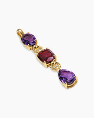 Marbella Y Pendant in 18K Yellow Gold with Amethyst and Rhodolite Garnet, 57.8mm