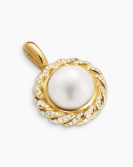 Pearl Classics Cable Halo Amulet in 18K Yellow Gold with Diamonds, 18.8mm
