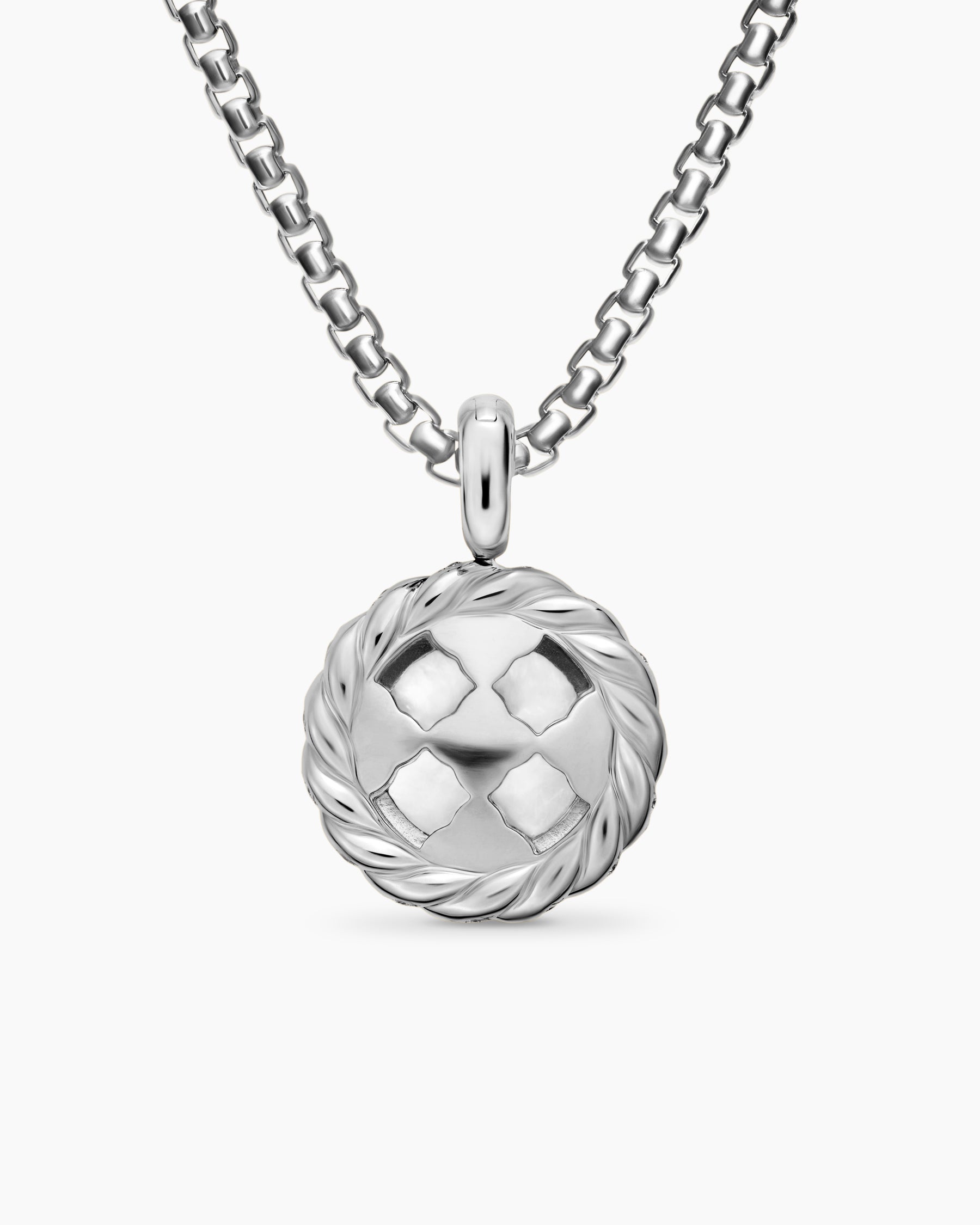 Pearl Classics Cable Halo Amulet in Sterling Silver with Diamonds, 18.8mm