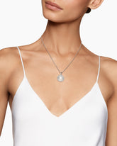 Pearl Classics Cable Halo Amulet in Sterling Silver with Diamonds, 18.8mm