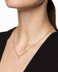 Micro Pavé Open Heart Amulet in 18K Yellow Gold with Diamonds, 6.8mm