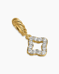 Micro Pavé Quatrefoil Amulet in 18K Yellow Gold with Diamonds, 7.4mm