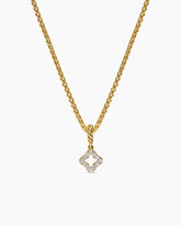 Micro Pavé Quatrefoil Amulet in 18K Yellow Gold with Diamonds, 7.4mm